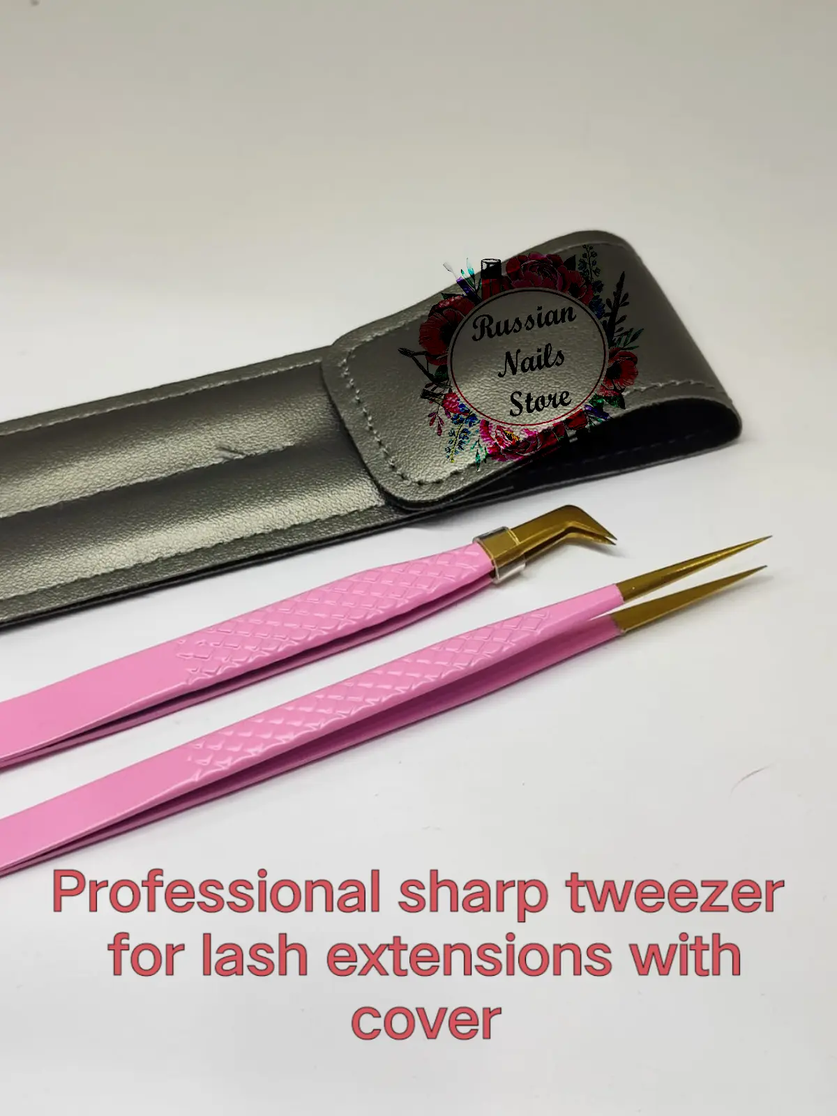 2pcs Professional Lash Tweezers+Cover