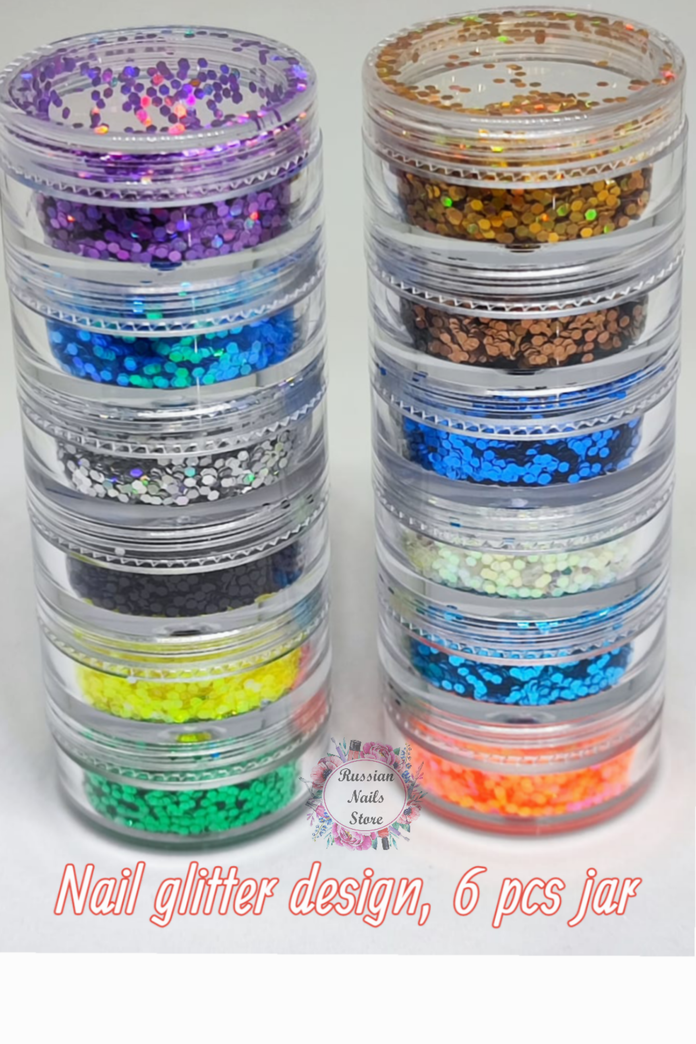 Nail Glitter /6pcs Jar