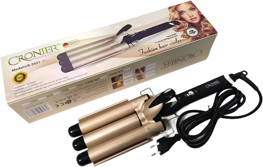 Cronier Professional Cr-2021 Curling iron ceramic triple barrel hair styler wave
