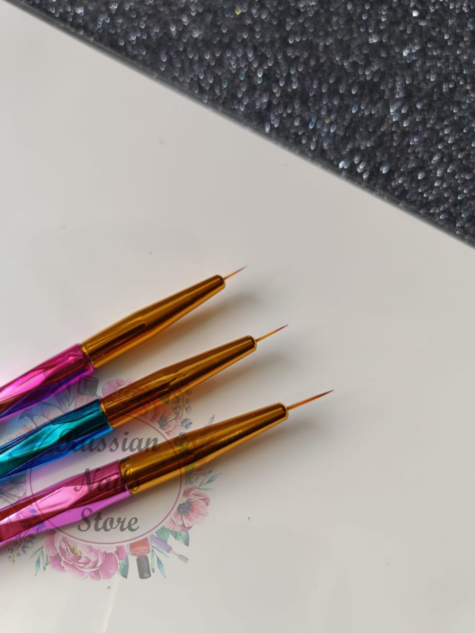 Set brushes 3pcs for nail drawing