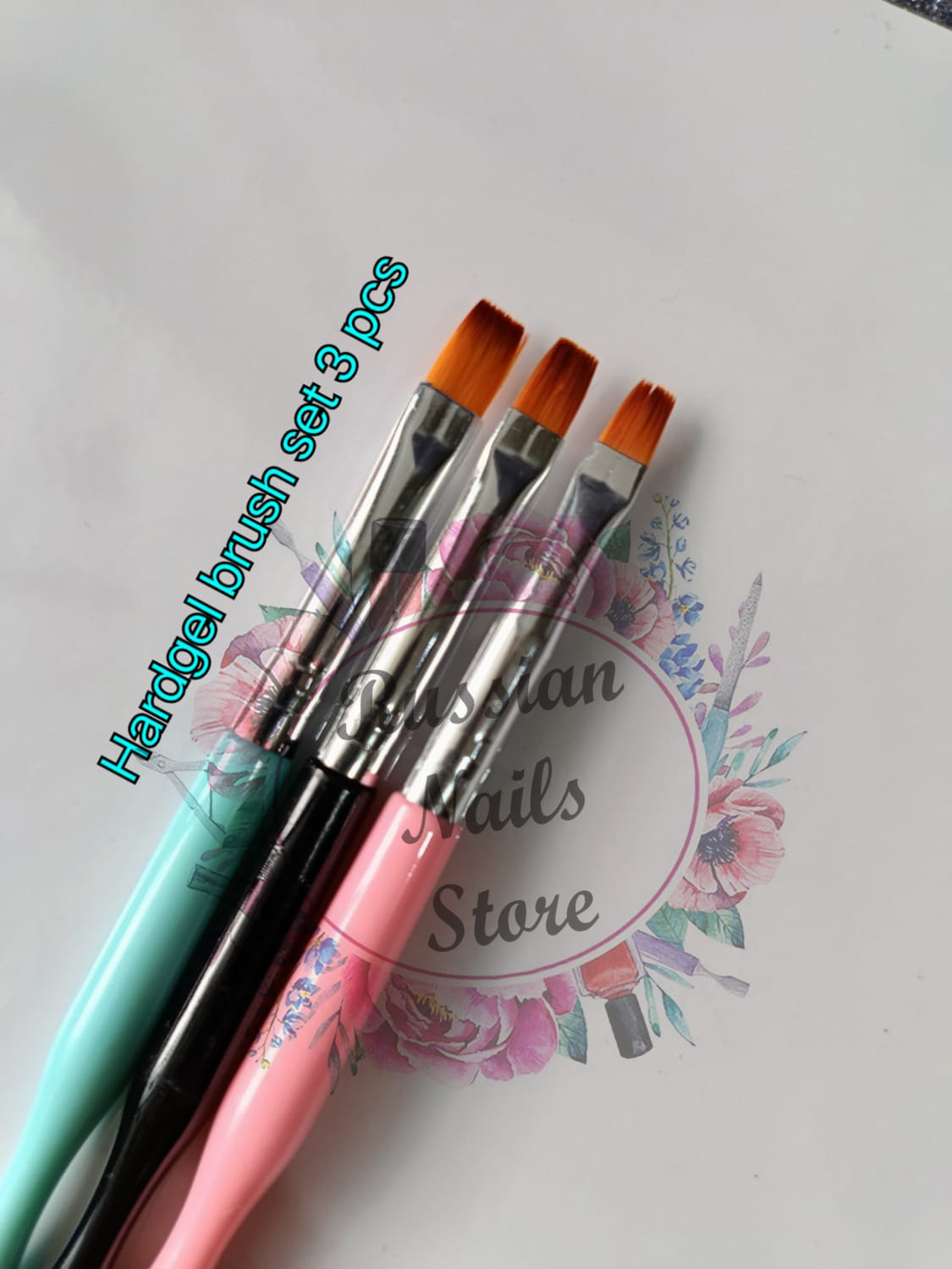 Hard gel 3pcs set brushes