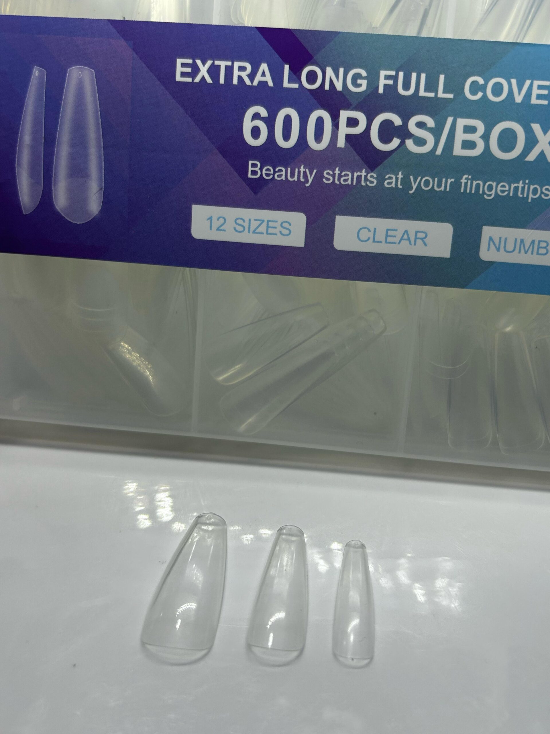 extra long full cover soft gel tips 600pcs 12sizes