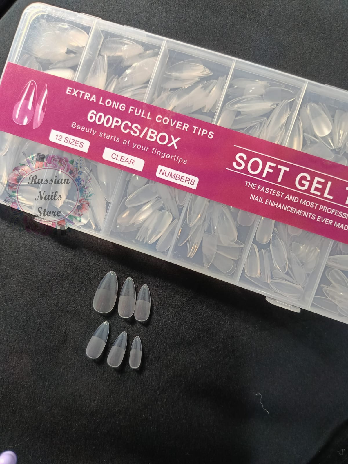 Soft Gel Tips " Medium Almond " 600 pcs